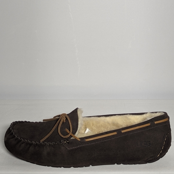 NEW UGG Mens Suede Olsen Moccasin Espresso Sz 16 - Picture 3 of 4